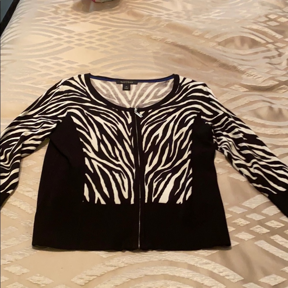 White House Black market zebra striped cardigan
